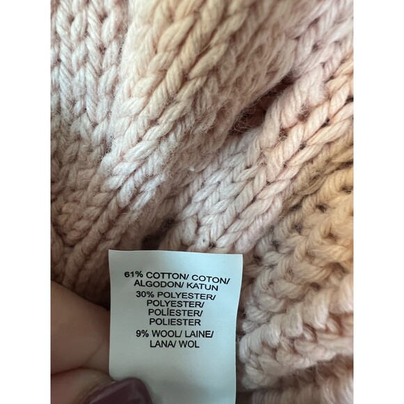 Lucky Brand Blush Pink Chunky Cable Knit Sweater 7W50969 Women's Size Medium - Picture 4 of 7